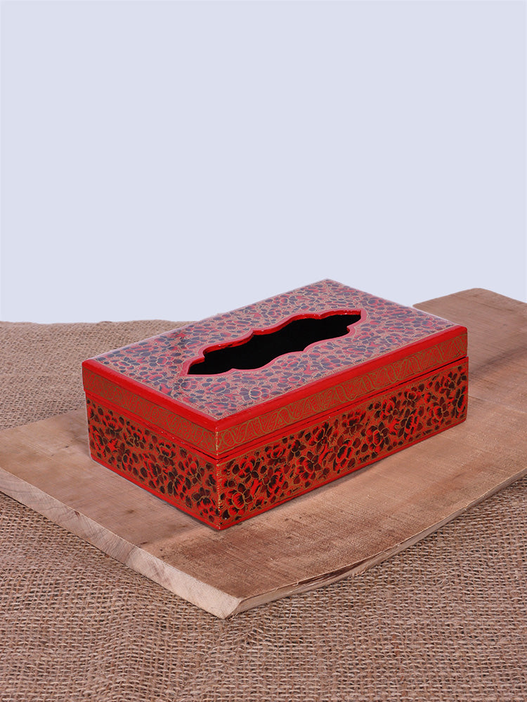 Bold Red Paper Mache Tissue Box