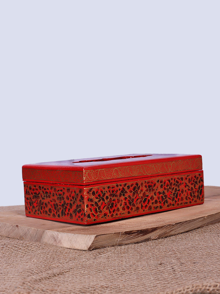 Bold Red Paper Mache Tissue Box