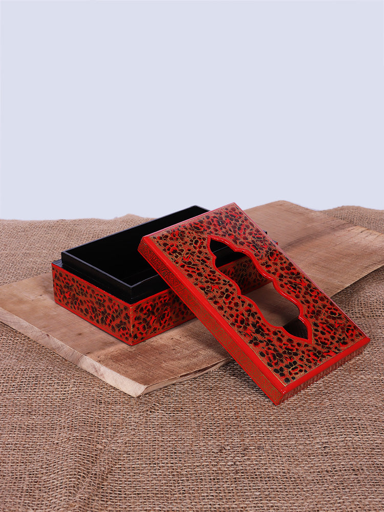 Bold Red Paper Mache Tissue Box