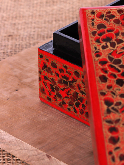 Bold Red Paper Mache Tissue Box