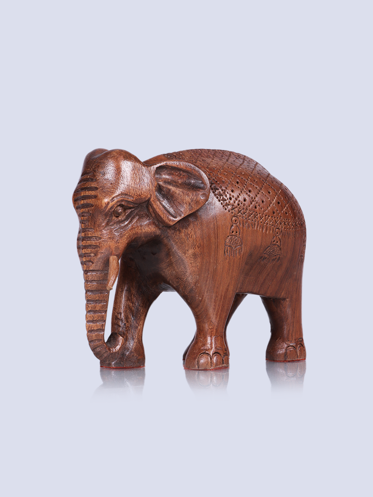 Decor It Walnut Wood Elephant