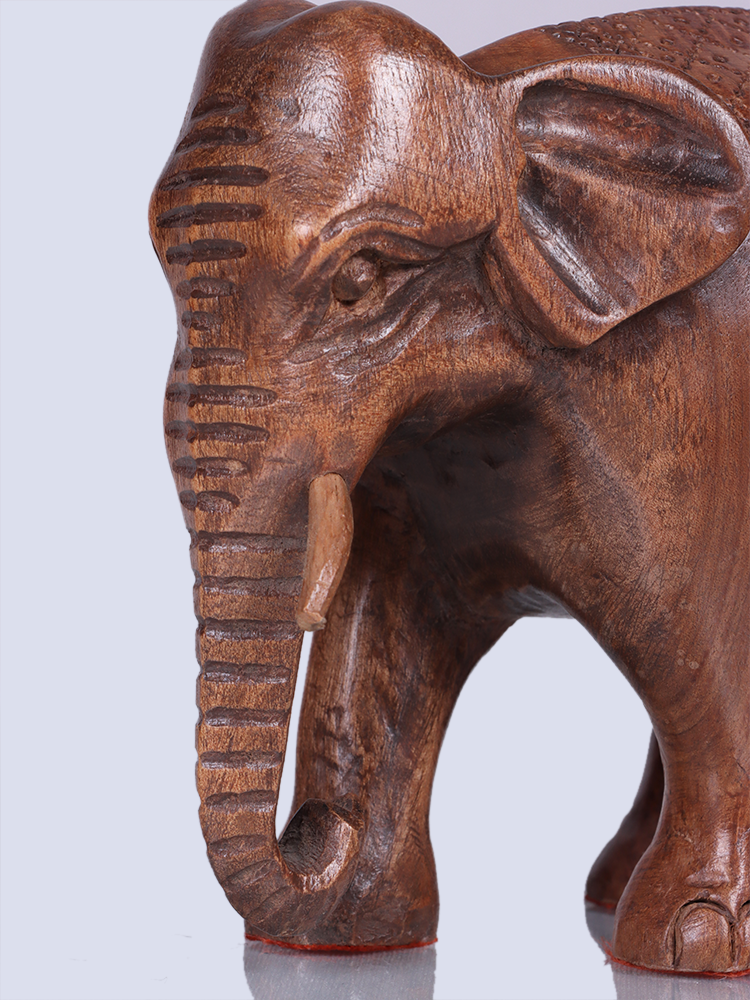 Decor It Walnut Wood Elephant