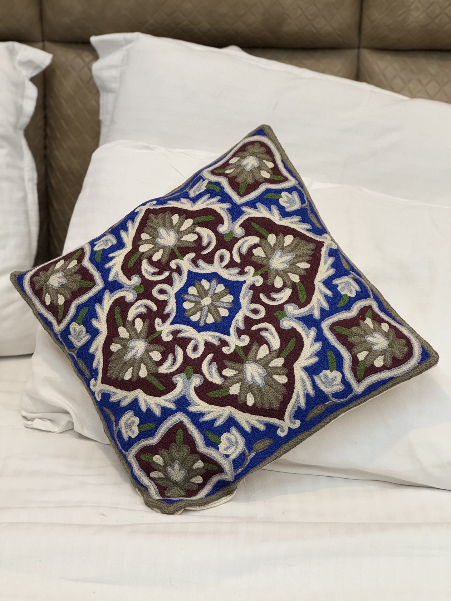 Poshdaar Design Handmade Chainstitch Cushion Cover (Set of Two)